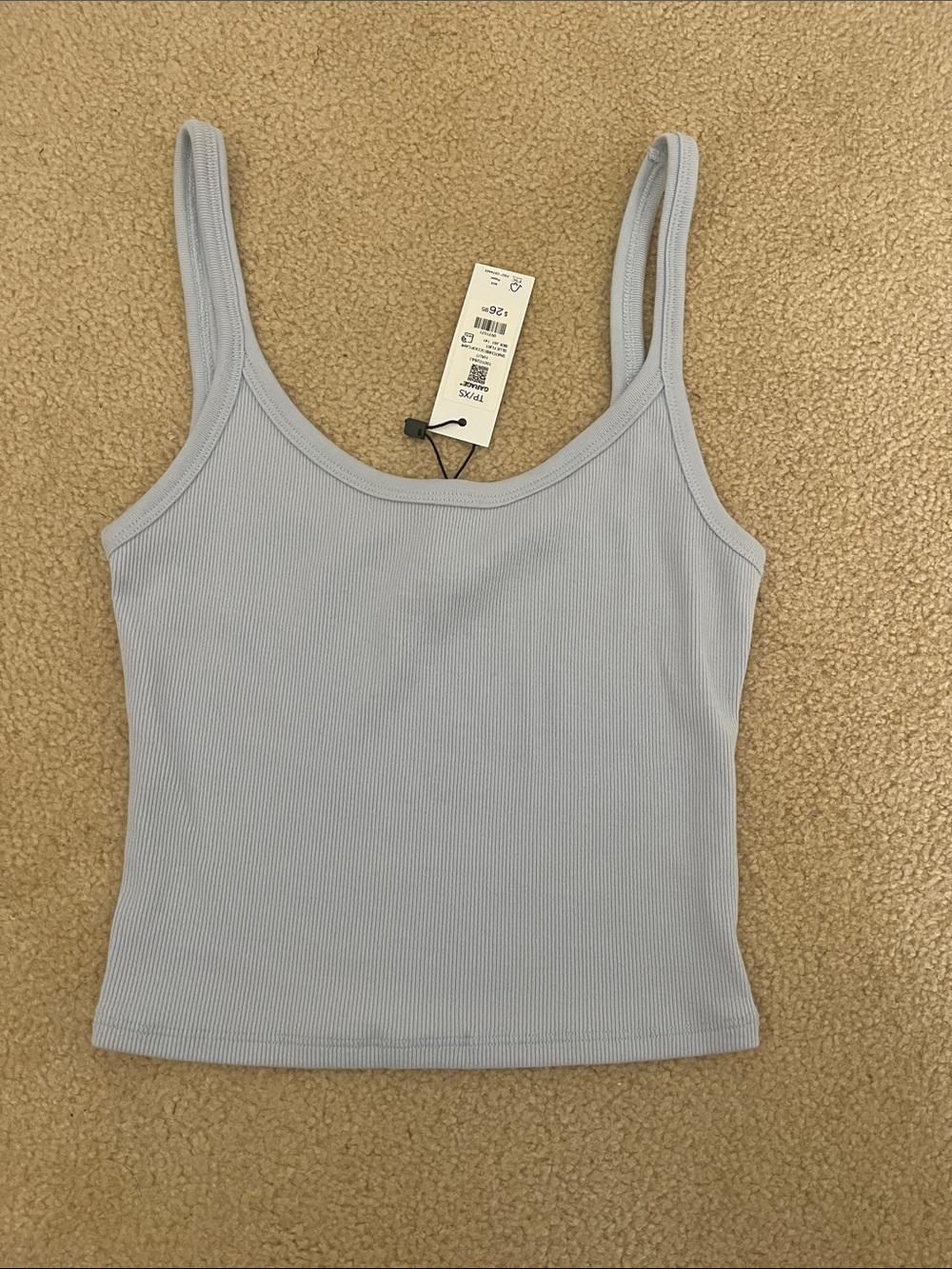 Garage Light Blue Ribbed Tank Top